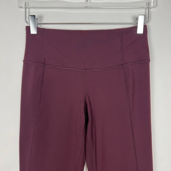 Lululemon Leggings Women's 6 Bordeaux Drama Gather & Crow Crop Slit Capri - Picture 3 of 16